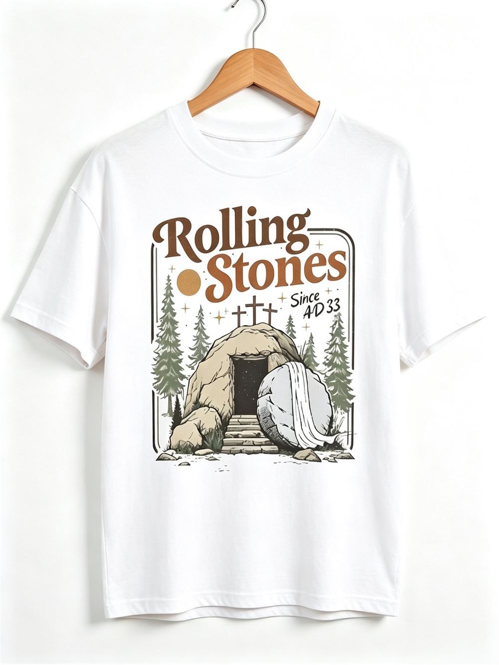 S Rolling Christian T-Shirt Trendy Stones Easter Clothing T-shirt Unisex